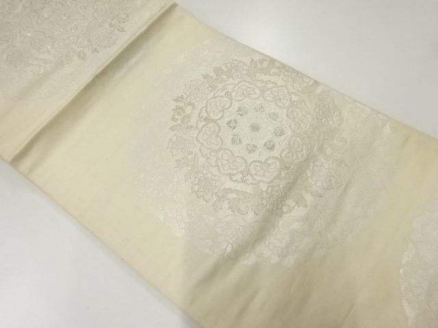 アンティーク　華紋模様織出し袋帯（材料）